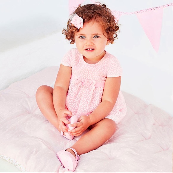 NWT Mayoral Baby Pink Burnout-Petal Devore Dress